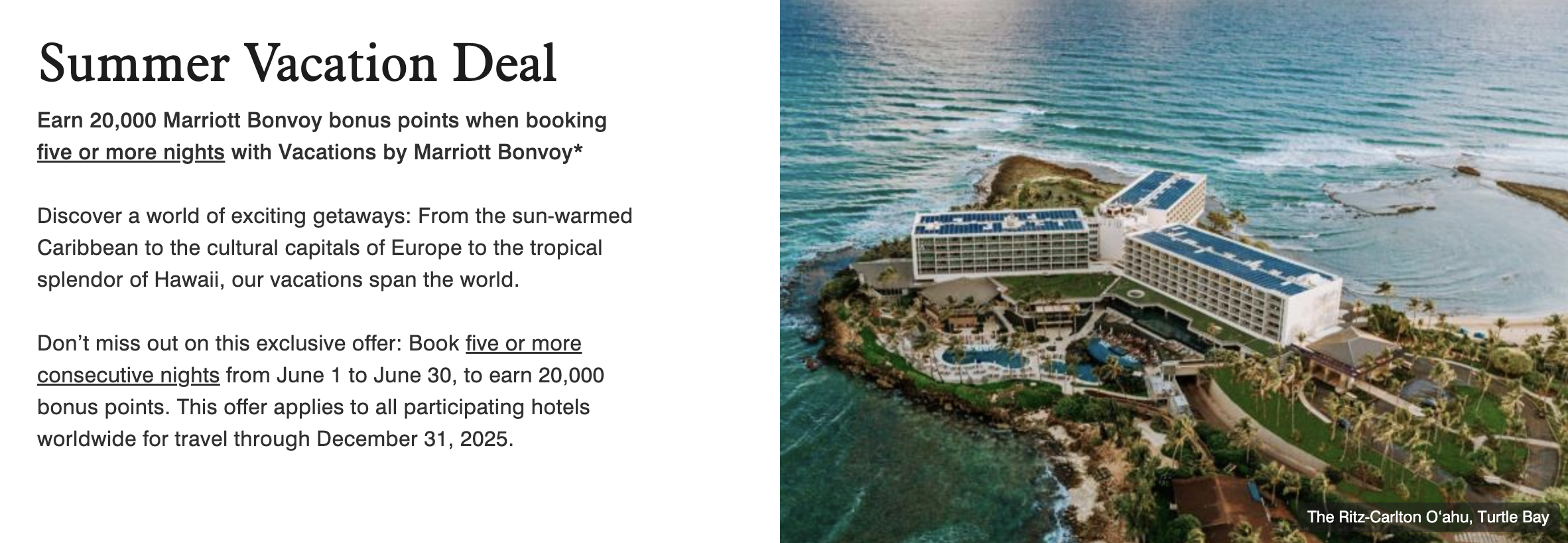 Vacations by Marriott 20k points offer.