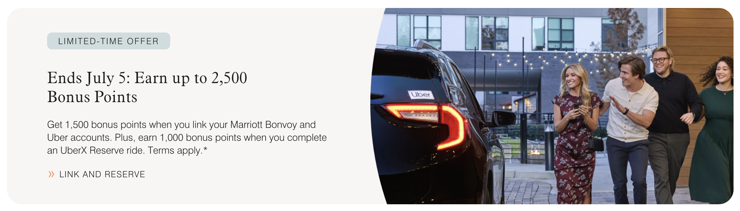 Marriott/Uber linking bonus.