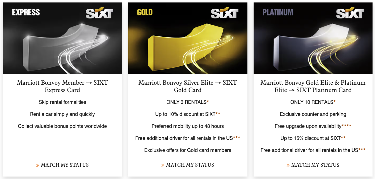 SIXT Marriott status match