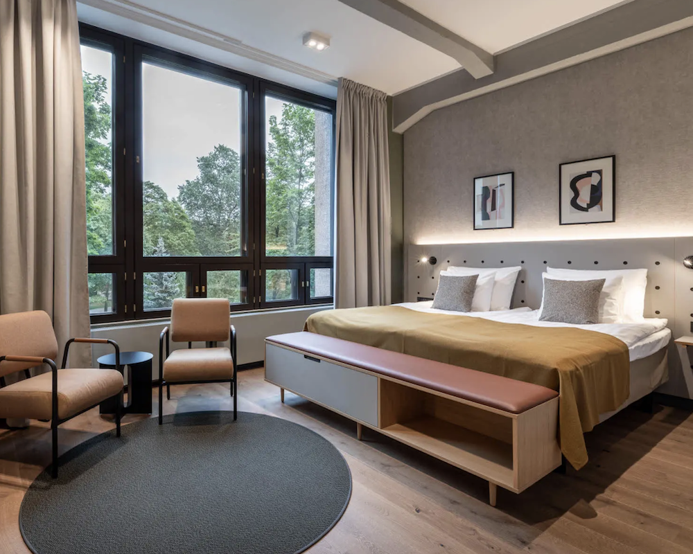 Scandic Helsinki Hub bedroom.