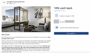 SpringHill Suites 10% Cash Back