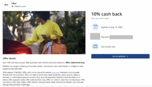 Uber 10% Cash Back