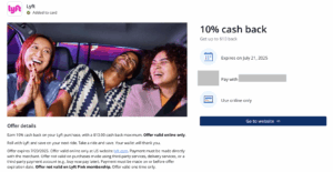 10% Lyft Cash Back