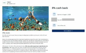 8% Viator Cash Back