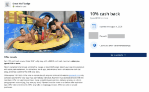 10% Great Wolf Lodge Cash Back