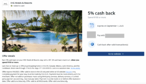 5% Cash Back IHG Hotels