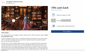 10% Cash Back Autograph Hotels