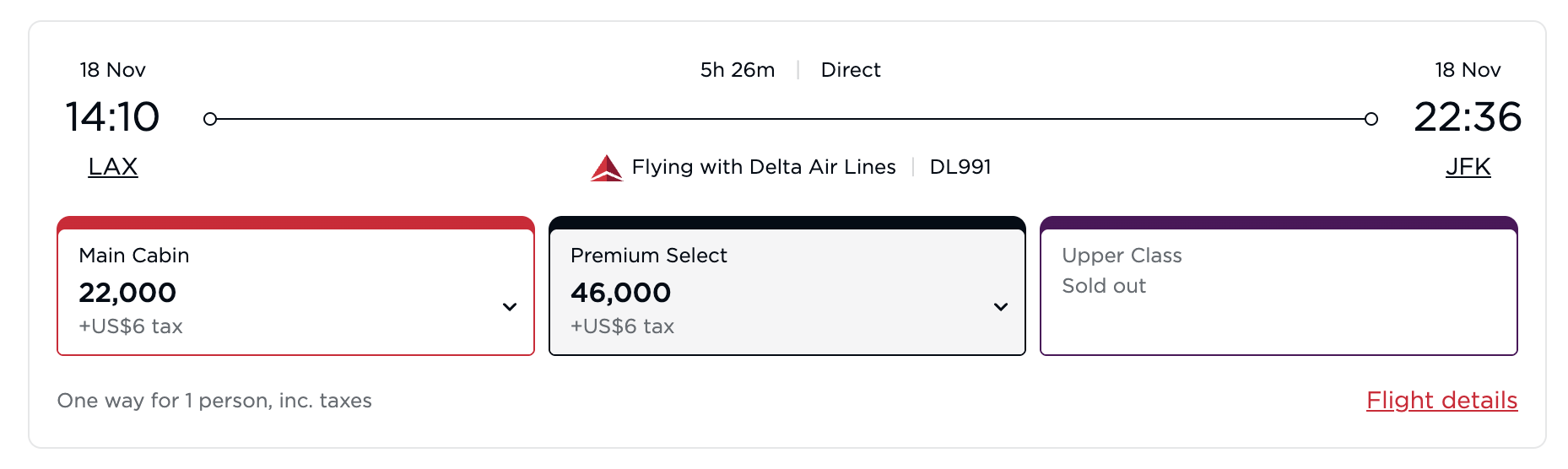 Booking domestic Delta flights through Virgin Atlantic