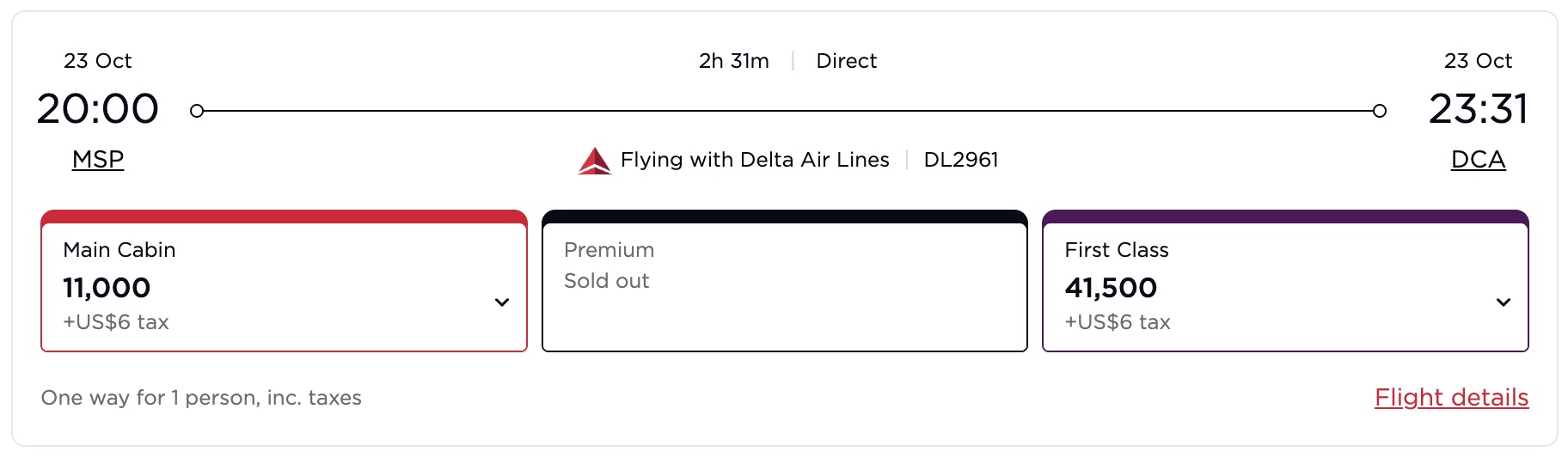 Booking Delta flights through Virgin Atlantic