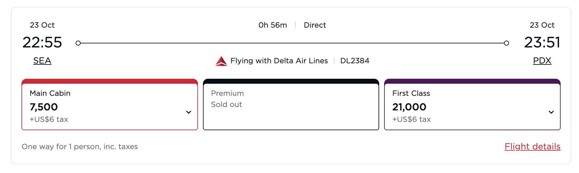 Booking domestic Delta flights through Virgin Atlantic