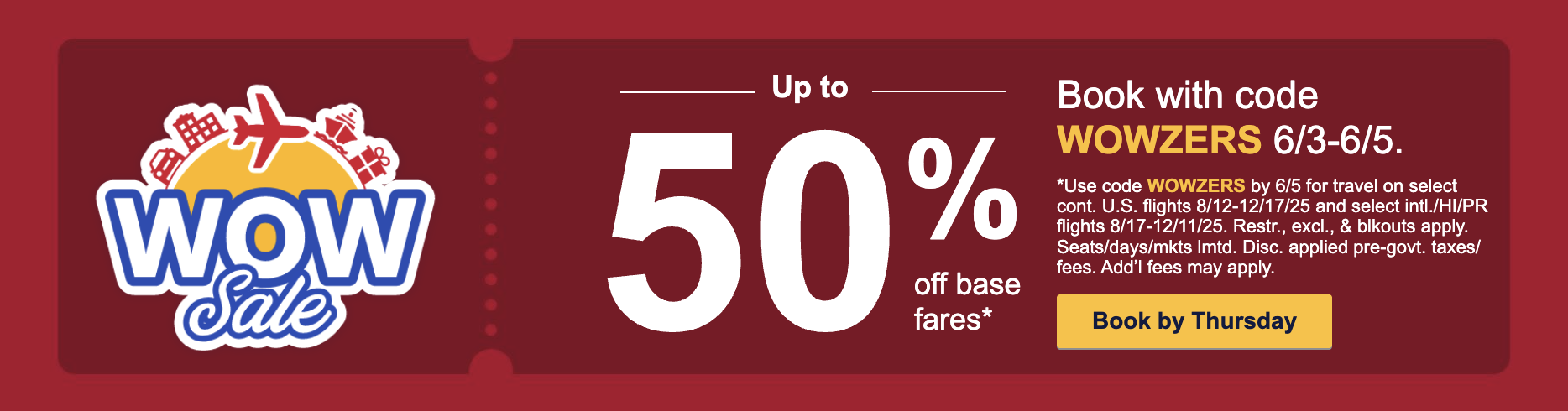 Southwest Airlines "Wowzers" Sale