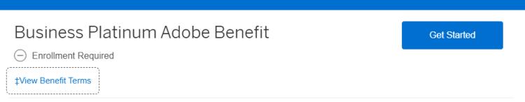 A screenshot from Amex which shows how to enroll in the Adobe benefit.