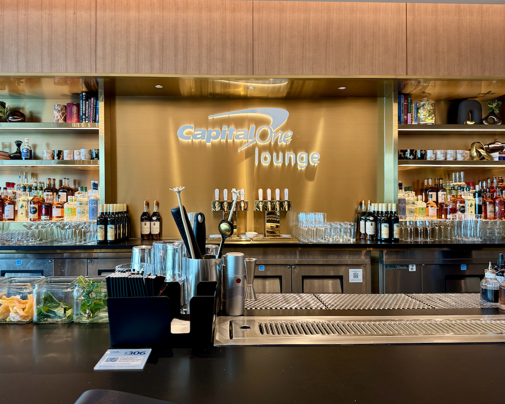 Capital One Lounge at JFK bar signage.