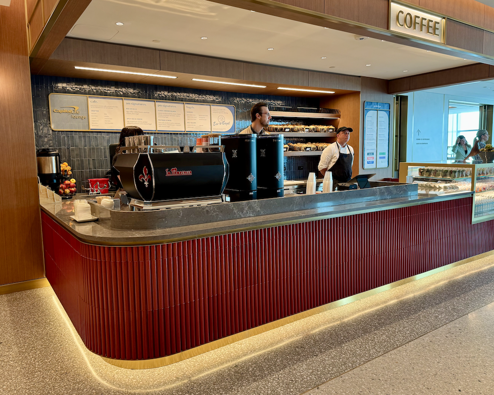 Capital One Lounge at JFK coffee bar.