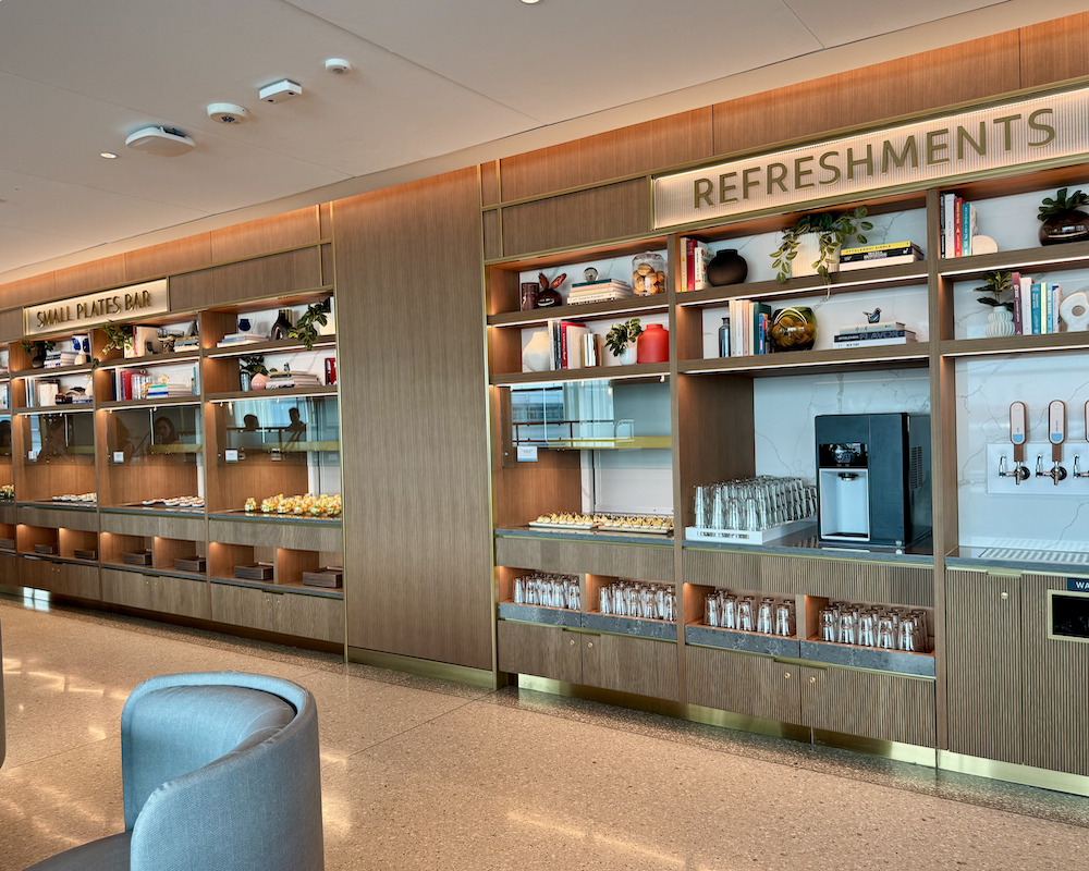 Capital One Lounge at JFK self-serve small plates.