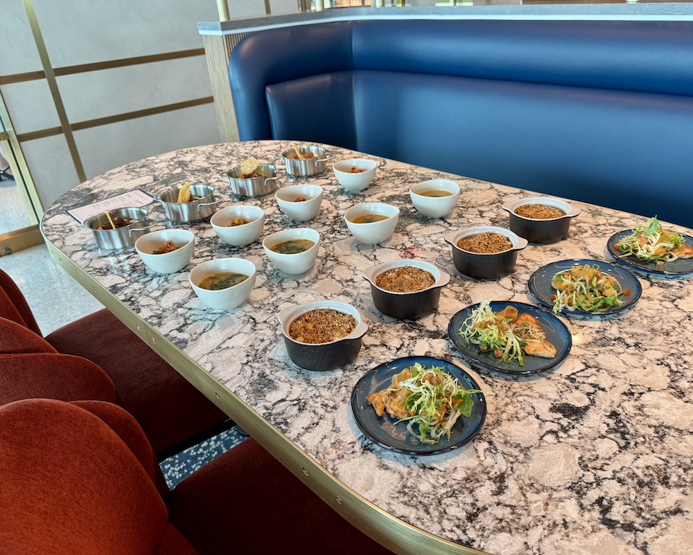 Capital One Lounge at JFK hot food offerings.