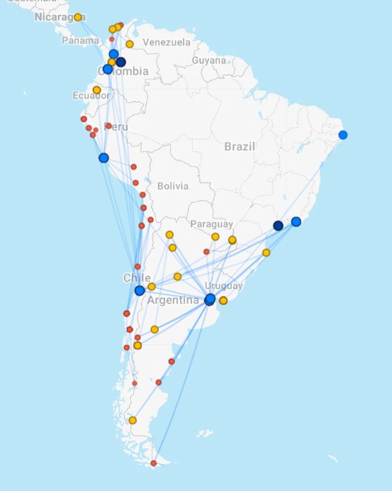 map of Jetsmart route network