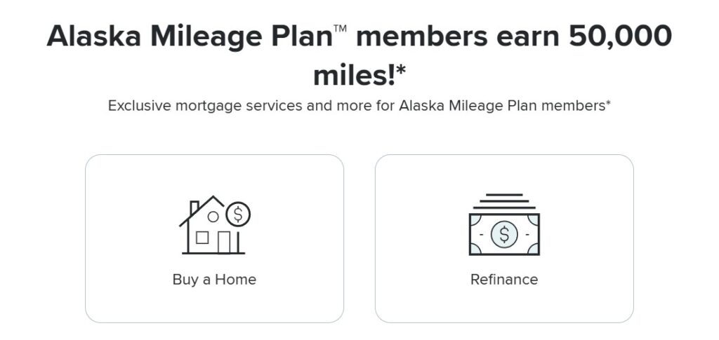 Alaska 50,000 Points with Rate Mortgage