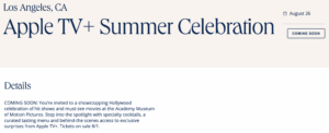 Screenshot from Chase Experiences - AppleTV+ Summer Celebration
