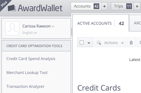 AwardWallet desktop site