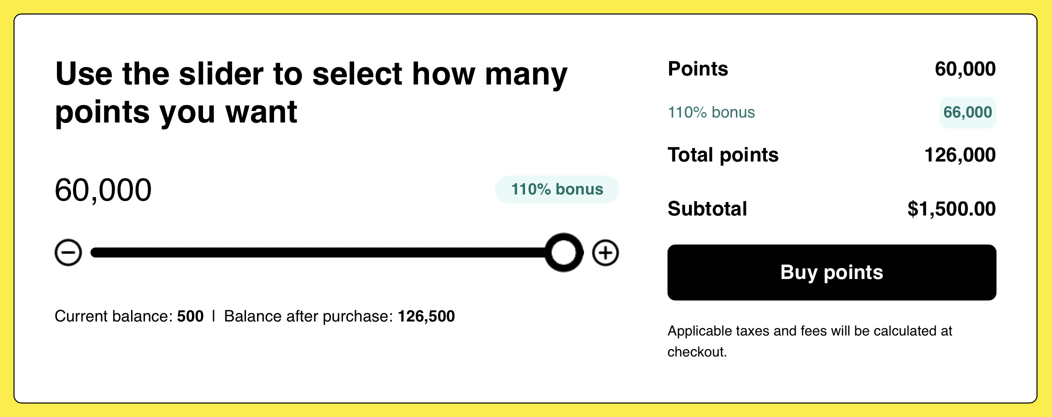 Buy Spirit points with a bonus slider.