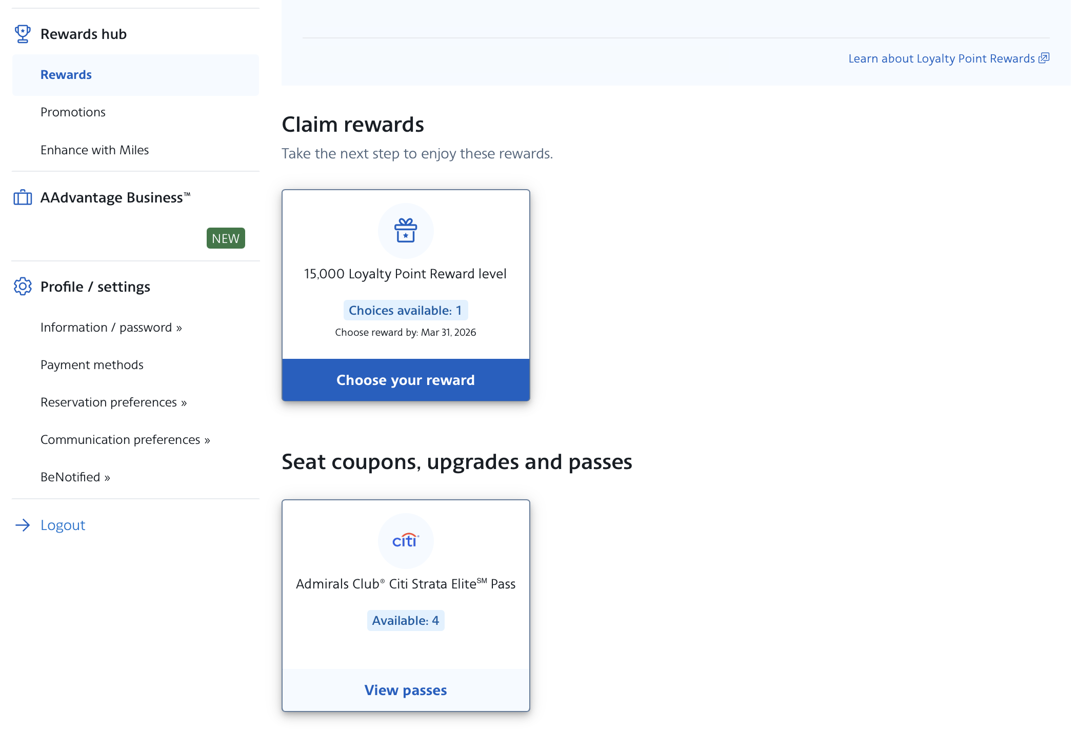 American Airlines Rewards Hub