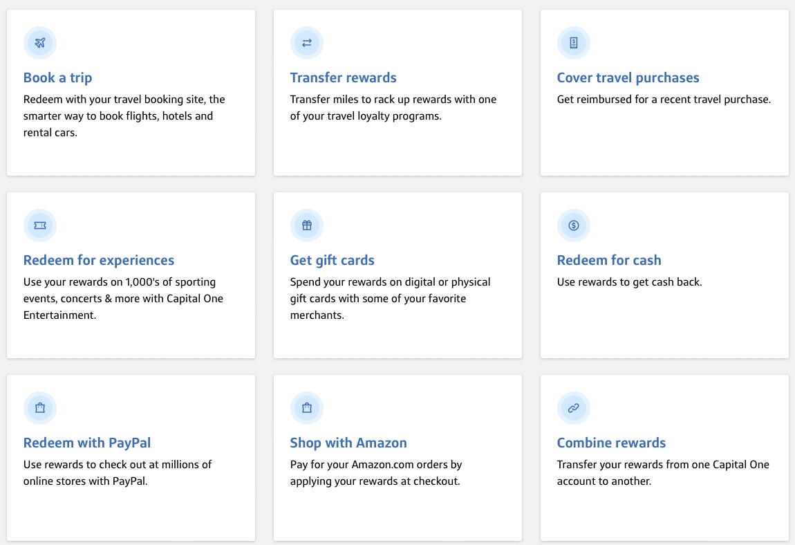 Capital One redeem rewards
