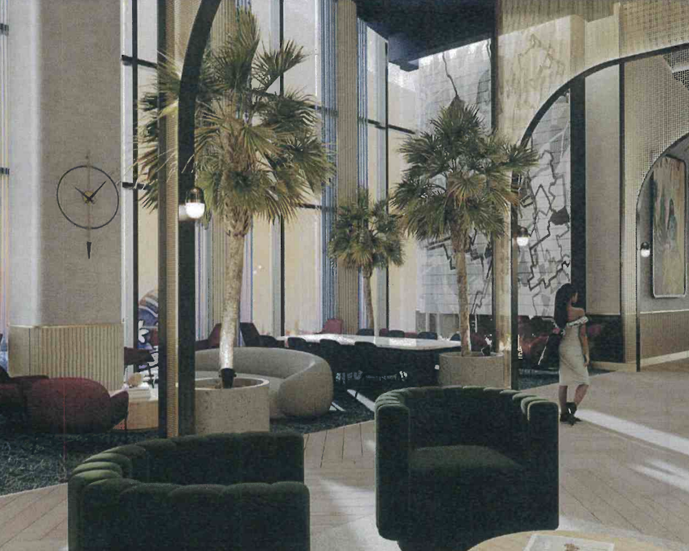 Rendering of the proposed Chase Sapphire Lounge at LAX.
