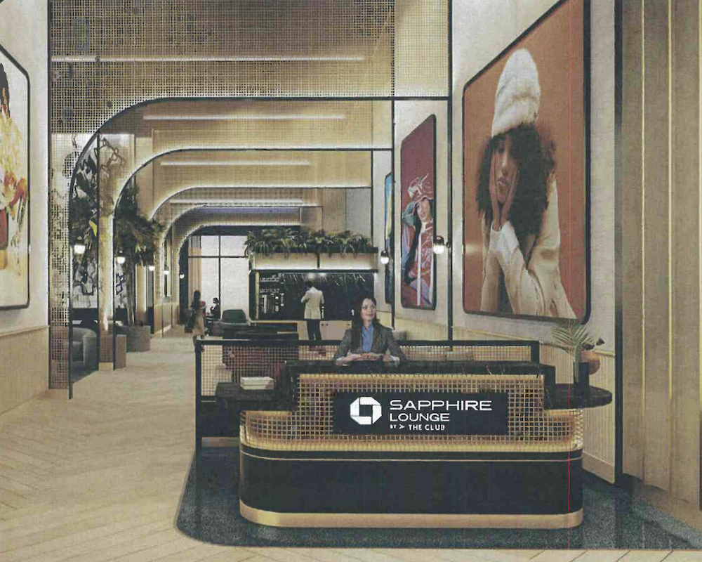 Rendering of the proposed Chase Sapphire Lounge at LAX.