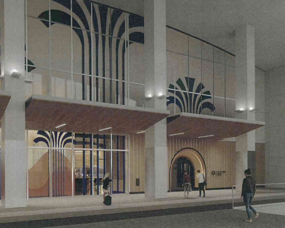 Rendering of the proposed Chase Sapphire Lounge at LAX.