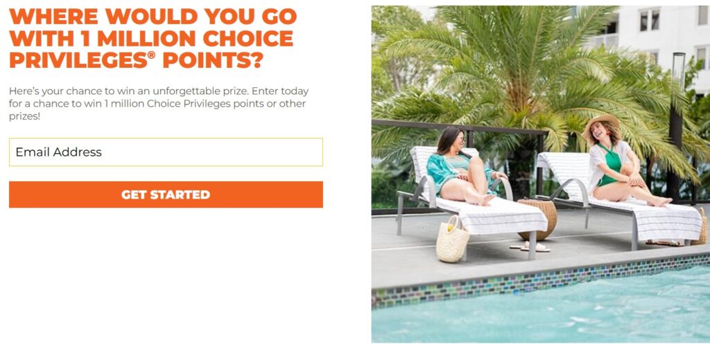 Choice Privileges Million Point Sweepstakes Entry Form