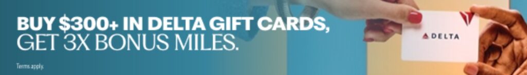 Delta Triple Miles with Gift Card Promotion