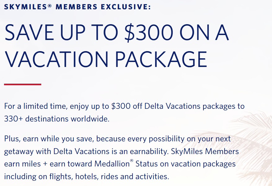 Delta Vacations 300 Off Summer 2025 Promotion