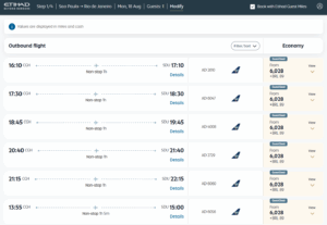 Etihad Guest redemption on Azul from Sao Paulo to Rio de Janeiro