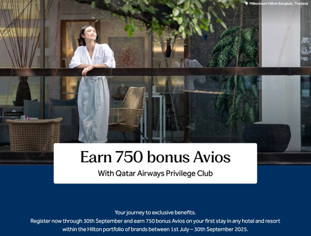 Hilton 750 Bonus Qatar Avios Promotion