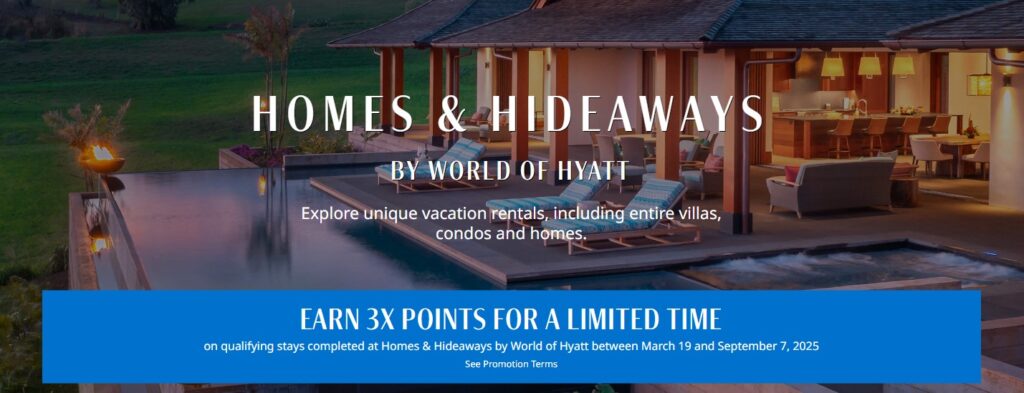 Homes and Hideaways 3X Points 2025 Promotion