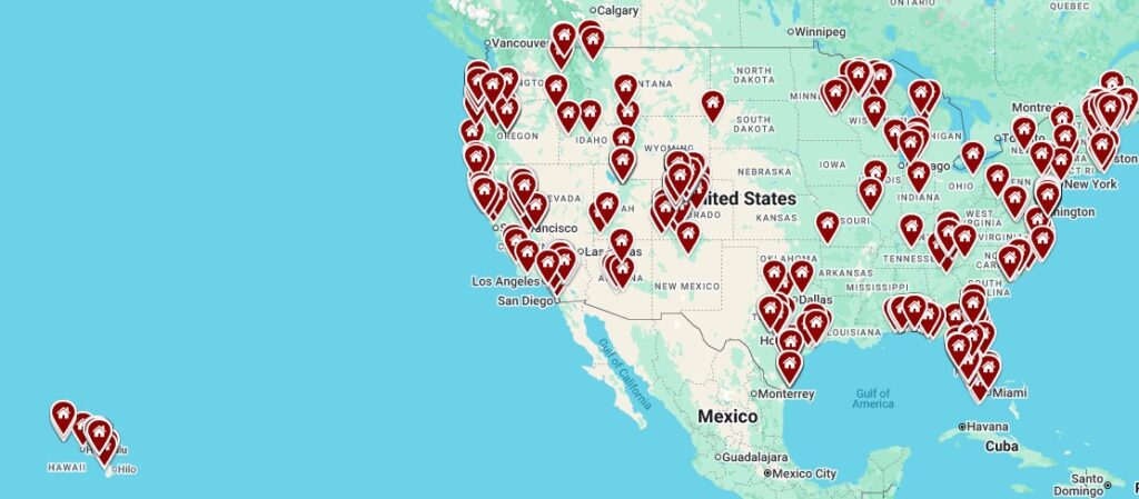 Homes and Hideaways Locations 2025