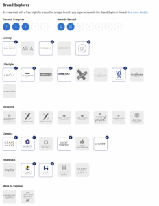 Screenshot from Hyatt's website showing the Brand Explorer Perk