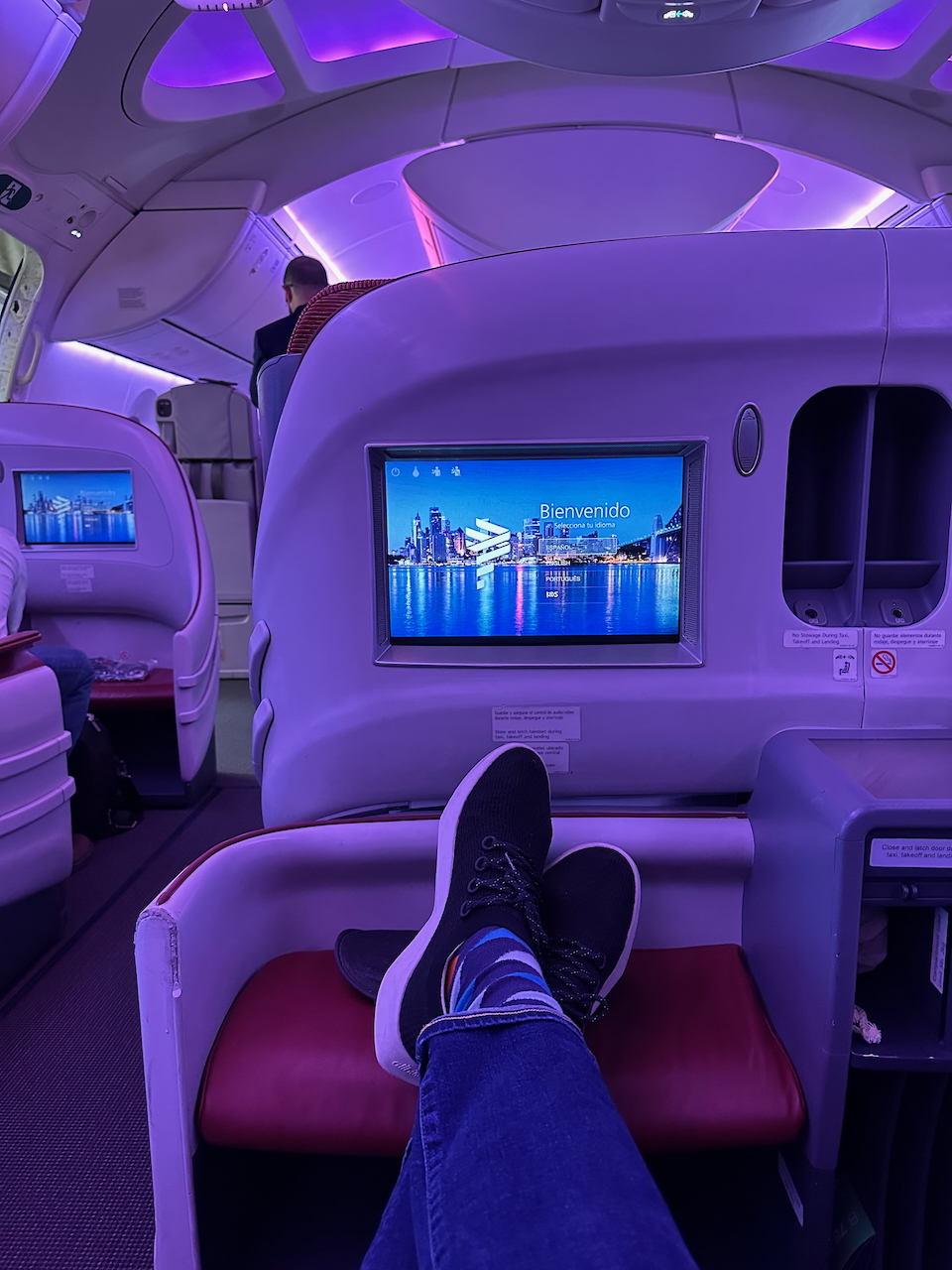 Legroom in a LATAM business class seat