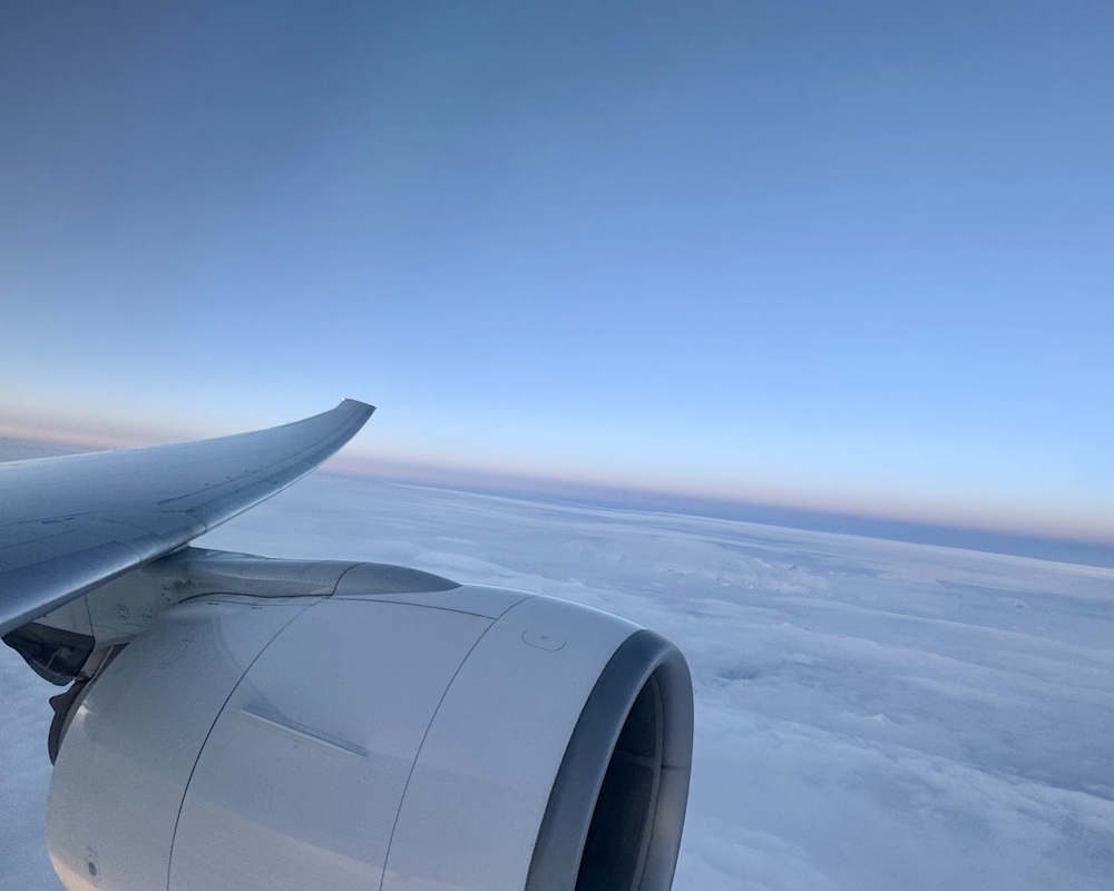 Wing view of JAL 777-300ER