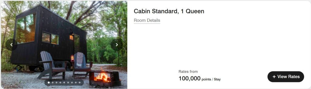 Marriott Postcard Cabins Chattahoochee Example with Points