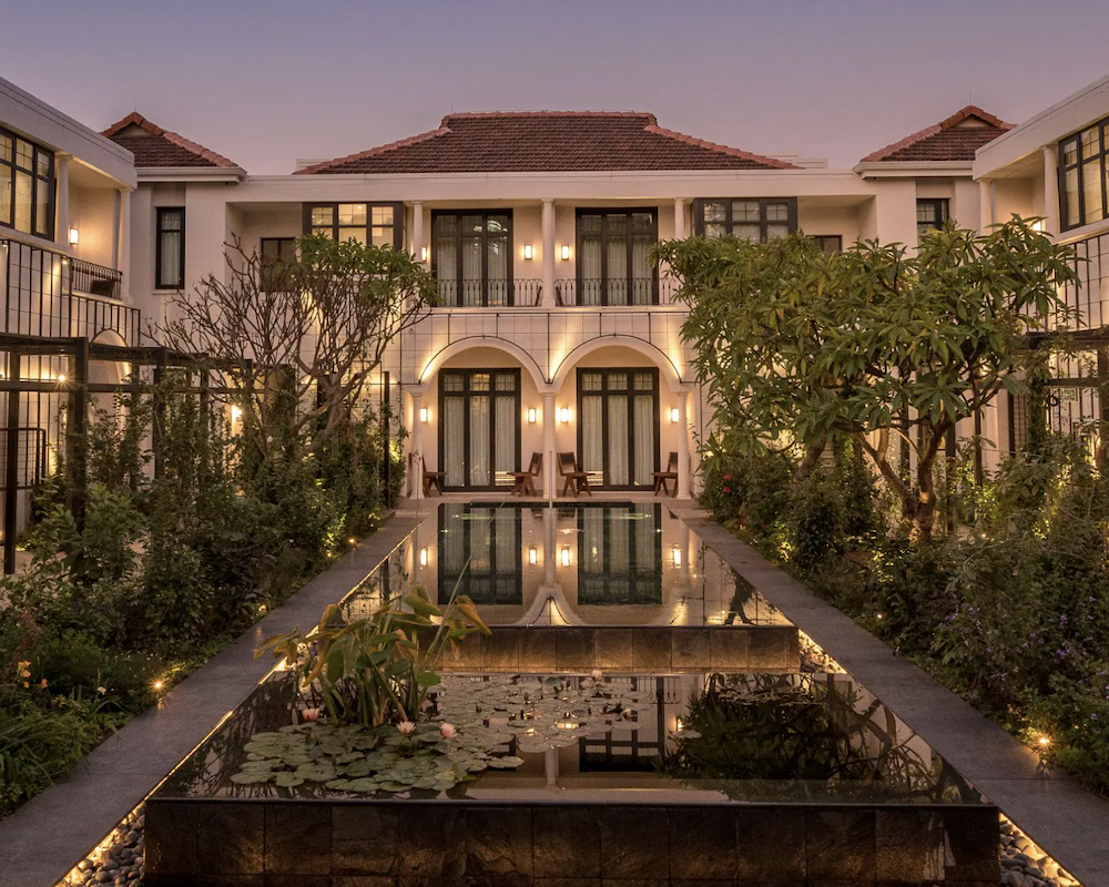 Park Hyatt Johannesburg exterior at dusk.