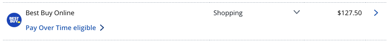 Pay Over Time Eligible Purchase