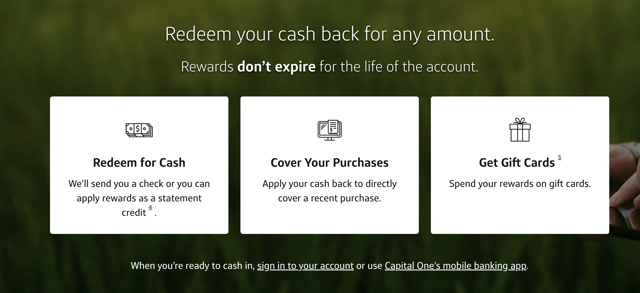 A screenshot showing the redemption options for the Quicksilver Student Card