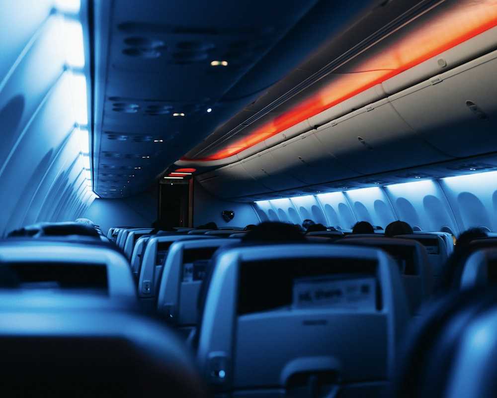 Southwest Airlines 737 interior.