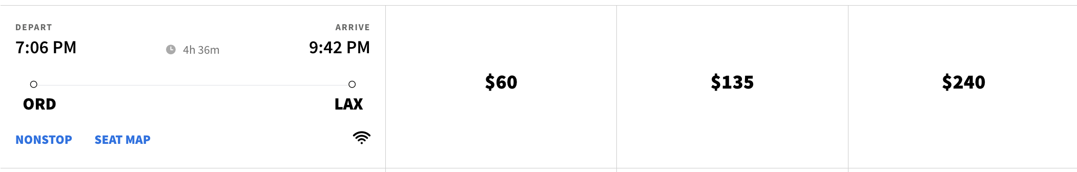 Spirit paid fares from ORD to LAX.