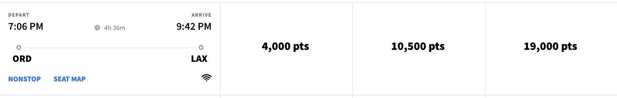 Spirit award fares from ORD to LAX.