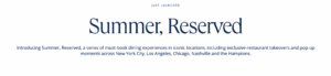 Screenshot from Chase Sapphire Experiences - Summer Reserved