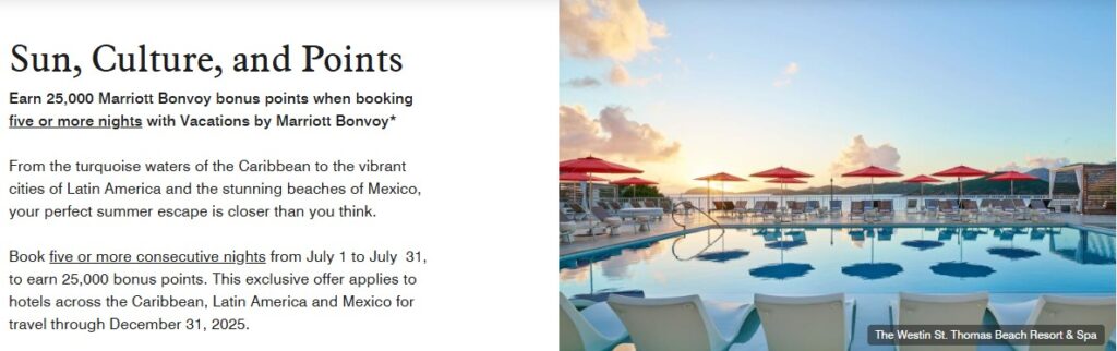 Vacations by Marriott 25,000 Points 2025 Promotion