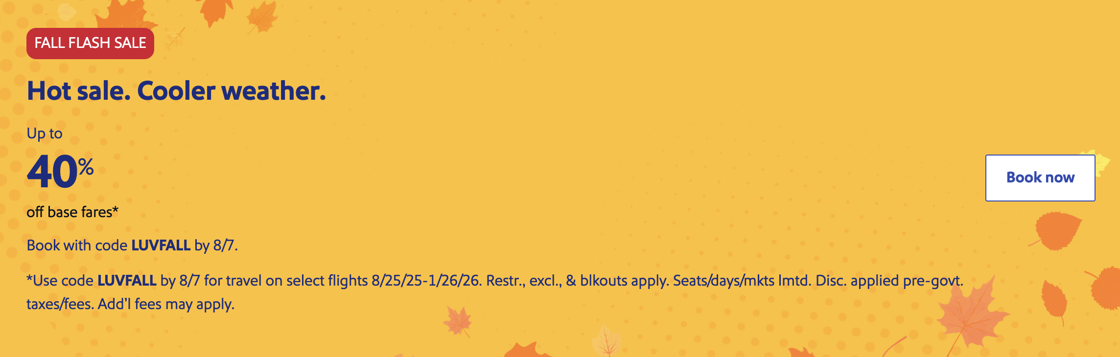 Southwest Airlines LUVFALL Promo Code